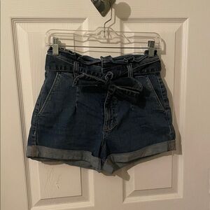 Express Dark Blue High Waist Women's Shorts